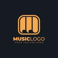 Music Logo With Letter M Symbol Icon vector