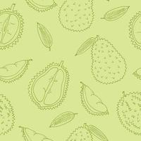 durian fruit seamless pattern hand drawn in doodle style. wrapping paper, background, wallpaper, textile vector