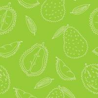 durian fruit seamless pattern hand drawn in doodle style. wrapping paper, background, wallpaper, textile vector