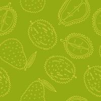 durian fruit seamless pattern hand drawn in doodle style. wrapping paper, background, wallpaper, textile vector