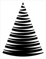 Christmas tree illustration. Black and white, monochrome Christmas tree decorative, stylized illustration. vector