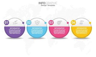 seo infografía 4 pasos seo para contenido, diagrama, diagrama de flujo, pasos, partes, línea de tiempo, flujo de trabajo, gráfico. vector