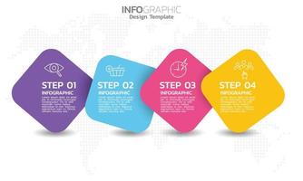 SEO Infographic 4 steps seo for content, diagram, flowchart, steps, parts, timeline, workflow, chart. vector