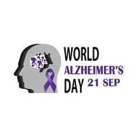 logotipo vectorial que conmemora el día mundial del alzheimer el 21 de septiembre
