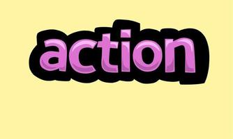 ACTION writing vector design on a yellow background