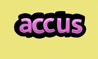 ACCUS writing vector design on a yellow background