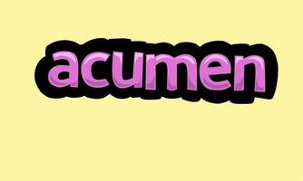 ACUMEN writing vector design on a yellow background