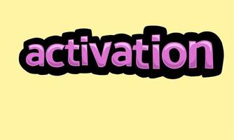 ACTIVATION writing vector design on a yellow background