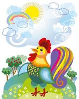 Little rooster illustration vector