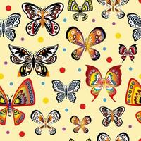 Seamless Pattern with colorful beautiful butteflyes vector