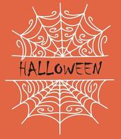 A collection of terrible cobwebs for Halloween design and decoration. Decoration for the celebration of Halloween. Vector, simple and flat illustration in doodle style. Cute spider web with patterns. vector