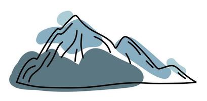 picos de montaña, rocas, íconos de montaña, figuras de montaña, elementos de diseño de logotipo, ilustración vectorial estilo minimalista y simple, ilustración en blanco y negro, moderno vector