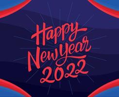 Abstract Happy New Year 2022 Red And Blue Design Vector