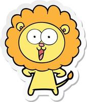 sticker of a happy cartoon lion vector