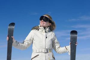 winter woman ski photo