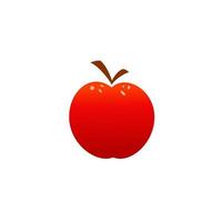 cute red apple vector logo template