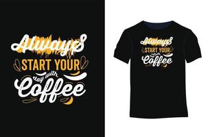 diseño de camiseta de vector divertido de citas de café