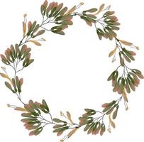 vector wreath of maple and linden seeds