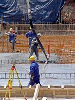 vista del trabajador de la construcción foto