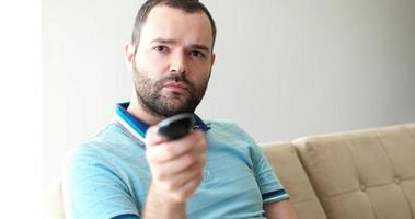 Happy Man Watching Television photo