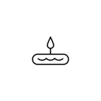 Food and drinks concept. Modern outline symbol and editable stroke. Vector line icon of small cake with candle