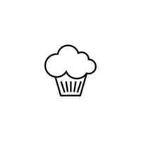 Food and drinks concept. Modern outline symbol and editable stroke. Vector line icon of muffin