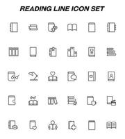 Reading and education concept. Modern outline symbols suitable for web sites, advertisement, apps, internet pages. Line icon set including icons of various books vector