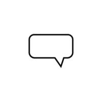 Sing and symbols concept. Single line icon for internet pages, apps, sites, banners, flyers. Line icon of speech bubble in form of rounded rectangle vector