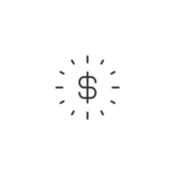 Time and clock. Minimalistic illustration drawn with black thin line. Editable stroke. Suitable for web sites, stores, mobile apps. Line icon of dollar inside of clock vector