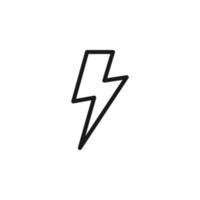 Forecast and weather concept. Minimalistic monochrome signs suitable for apps, sites, advertisement. Editable stroke. Vector line icon of lightning