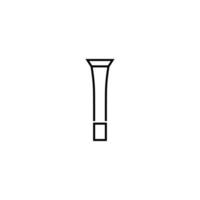 Beauty and cosmetics concept. Outline symbol suitable for web sites, advertisement, web sites etc. Editable stroke. Line icon of tint for lips in conical tube with square lid vector