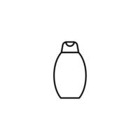 Cosmetic and beauty concept. Outline sign perfect for advertisement, web sites, internet stores etc. Line icon of shampoo for hair or body gel vector