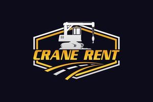 Crane logo template vector. Heavy equipment logo vector for construction company. Creative Crane illustration for logo template.