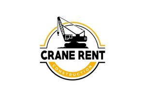 Crane logo template vector. Heavy equipment logo vector for construction company. Creative Crane illustration for logo template.