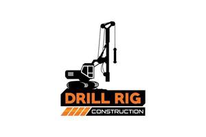 Drill Rig logo template vector. Heavy equipment logo vector for construction company. Creative Drill Rig illustration for logo template.