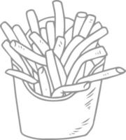 French fries in a paper envelope. vector