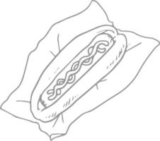 Hot dog with sausage.Icon. vector