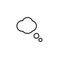 Sing and symbols concept. Single line icon for internet pages, apps, sites, banners, flyers. Line icon of speech bubble as sign of dialogue and speech in form of cloud vector