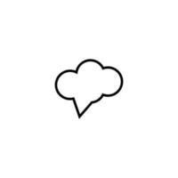 Sing and symbols concept. Single line icon for internet pages, apps, sites, banners, flyers. Line icon of speech bubble in form of cloud as symbol of conversation and talking vector