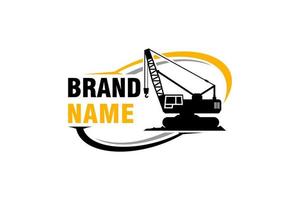 Crane logo template vector. Heavy equipment logo vector for construction company. Creative Crane illustration for logo template.