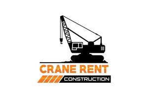 Crane logo template vector. Heavy equipment logo vector for construction company. Creative Crane illustration for logo template.