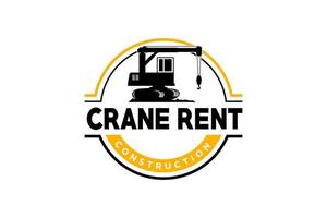 Crane logo template vector. Heavy equipment logo vector for construction company. Creative Crane illustration for logo template.