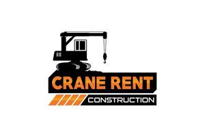 Crane logo template vector. Heavy equipment logo vector for construction company. Creative Crane illustration for logo template.