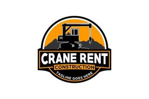 Crane logo template vector. Heavy equipment logo vector for construction company. Creative Crane illustration for logo template.