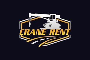 Crane logo template vector. Heavy equipment logo vector for construction company. Creative Crane illustration for logo template.