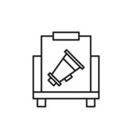 Vector outline symbol suitable for internet pages, sites, stores, shops, social networks. Editable stroke. Line icon of loud speaker on canvas