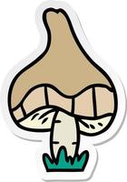 sticker cartoon doodle of a single mushroom vector