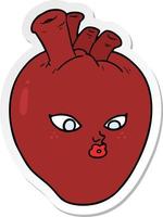 sticker of a cartoon heart vector