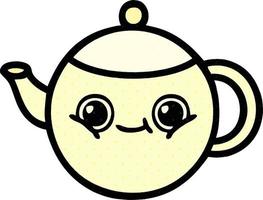 comic book style cartoon tea pot vector