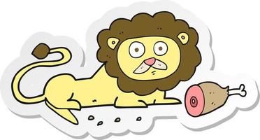 sticker of a cartoon lion vector